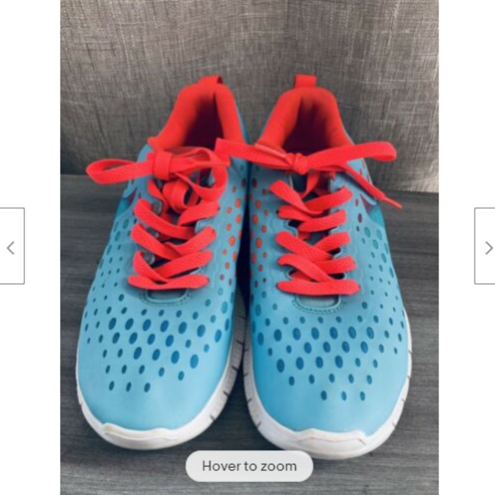 Nike Girls Free Express 641866-400 Blue Running Shoes Lace Up Size 6Y - Picture 2 of 6